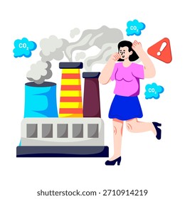 Ilustración de diseño editable de la contaminación del aire