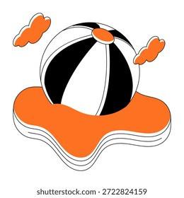 Bearbeitbare Designgrafik des Strandballs