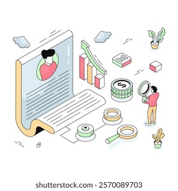 Editable design illustration of curriculum vitae