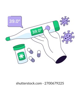 An editable design illustration of digital thermometer