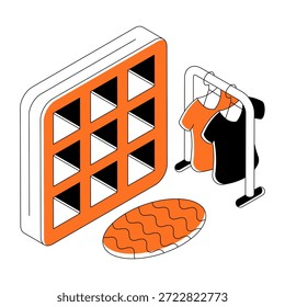 Ilustración de diseño editable de vestidor