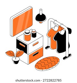 Ilustración de diseño editable de vestidor