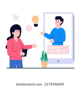 An editable design illustration of e learning