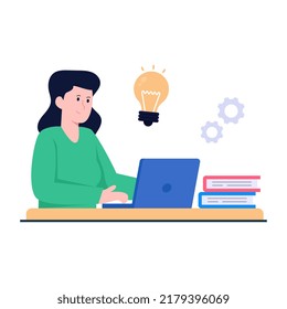 An editable design illustration of e learning