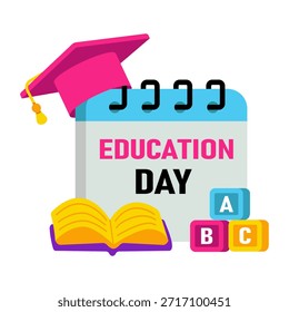 Ilustração editável do projeto do dia da educação