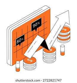 Ilustración de diseño editable del progreso financiero