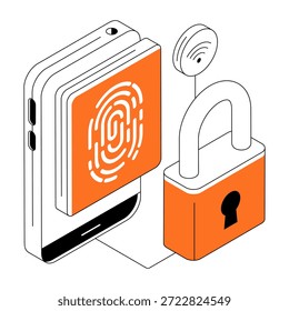 Bearbeitbare Entwurfsdarstellung der Fingerabdrucksperre