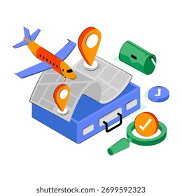 Una ilustración de diseño editable de seguimiento de vuelo 