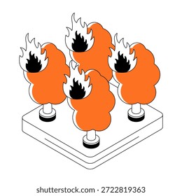 Ilustración de diseño editable de fuego forestal