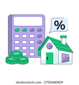 Eine editierbare Designgrafik der Wohnungsberechnung