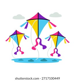 Una ilustración de diseño editable de cometa