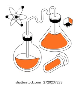 An editable design illustration of lab test, experiment vector