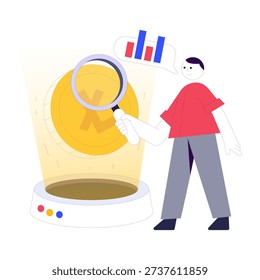 Editable design illustration of lite coin analysis 