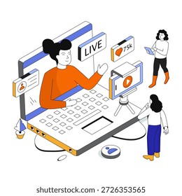 Editable design illustration of live streaming 