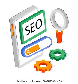 Ilustración de diseño editable de SEO móvil 