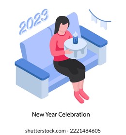 An editable design illustration of new year celebration 
