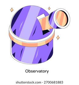 Editable design illustration of observatory building