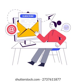 Editable design illustration of online subscription 