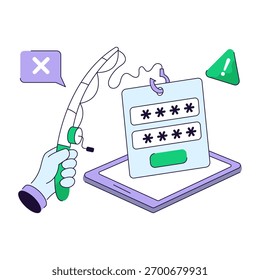 Una ilustración de diseño editable de phishing de Contraseña
