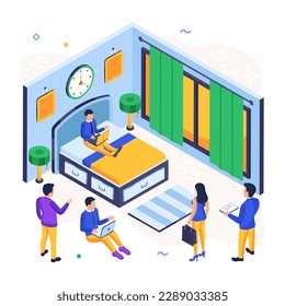 Editable design illustration of remote worker