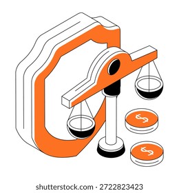 Ilustración de diseño editable de la ley financiera segura