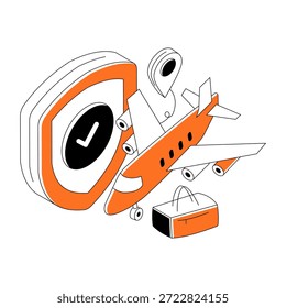 Bearbeitbare Designgrafik des sicheren Fluges