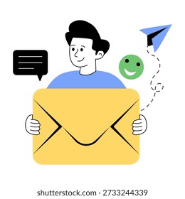 Editable design illustration of send email 