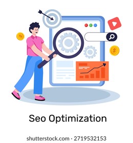Ilustración de diseño editable de análisis SEO