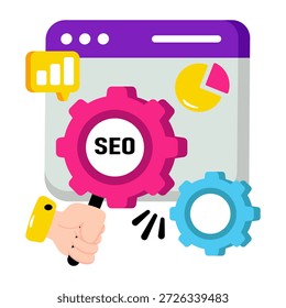 Ilustración de diseño editable de análisis SEO 