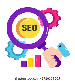 Ilustración de diseño editable de análisis SEO 