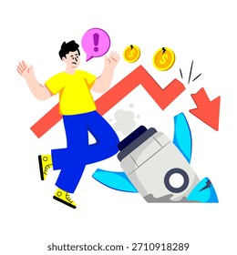 Ilustración de diseño editable de falla de inicio