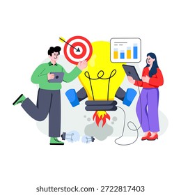 Una ilustración de diseño editable de la idea de inicio