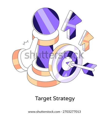 Editable design illustration of target strategy