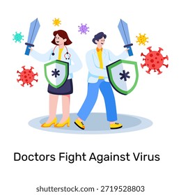 Editable design illustration of virus protection