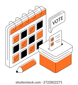 Ilustração editável do projeto da agenda de votação