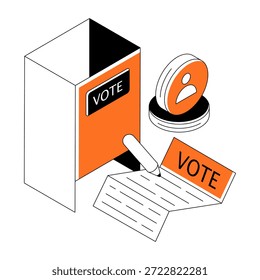 Ilustração de design editável de redação de voto