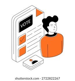 Design editável ilustração papel de votação
