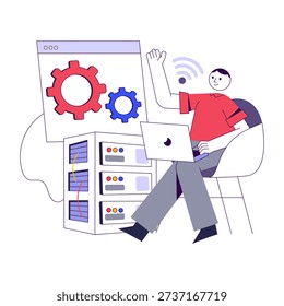 Editable design illustration of web hosting 