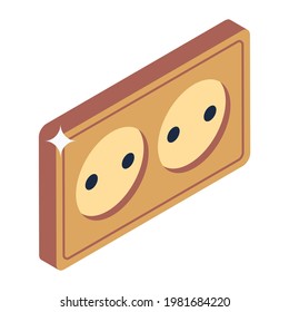 Editable design of power receptacle icon
