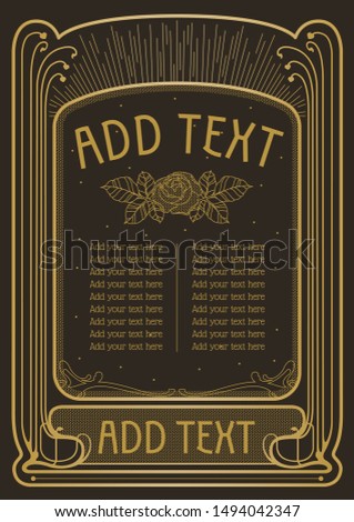 An editable design template in a vintage Art Nouveau style.