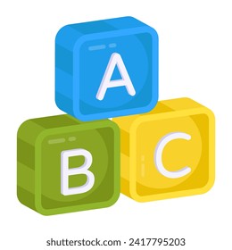        Editable design vector of abc blocks 

