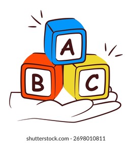 Vetor de design editável de blocos abc