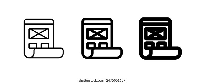 Editable design wireframe vector icon. Part of a big icon set family. Perfect for web and app interfaces, presentations, infographics, etc