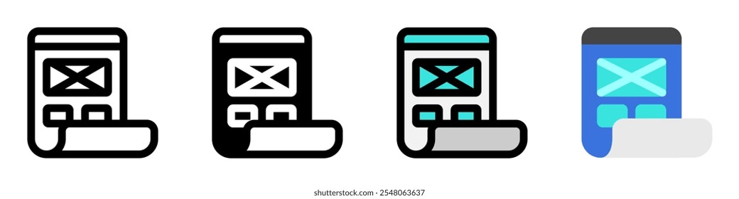 Ícone de vetor de quadro de arame de design editável. Parte de uma grande família de conjuntos de ícones. Perfeito para interfaces web e app, apresentações, infográficos, etc