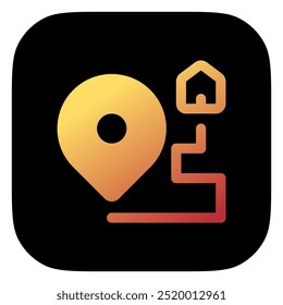Destino editável, ícone do vetor de rota. Parte de uma grande família de conjuntos de ícones. Perfeito para interfaces web e app, apresentações, infográficos, etc