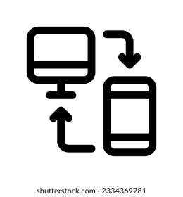 Icono de vector de sincronización de dispositivo modificable. Parte de una familia de iconos grandes. Perfecto para interfaces web y de aplicaciones, presentaciones, infografías, etc