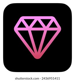 Icono de diamante editable, riqueza, vector de tesoro. Videojuego, elementos del juego. Parte de una gran familia de iconos. Perfecto para interfaces web y aplicaciones, presentaciones, infografías, etc