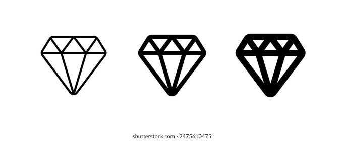 Editable diamond, wealth, treasure vector icon. Video game, game elements. Part of a big icon set family. Perfect for web and app interfaces, presentations, infographics, etc