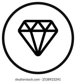 Diamante editable, riqueza, icono de Vector del tesoro. Video Juego, Elementos de juego. Parte de una gran familia de iconos. Perfecto para interfaces de Web y App, presentaciones, infografías, etc