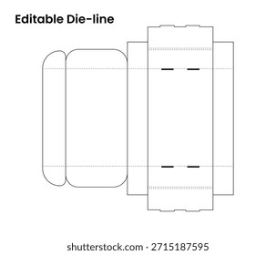 Dieline editable, dieline de caja, diseño de línea de troquel, Plantilla de línea de troquel, línea de empaquetado, Vector.